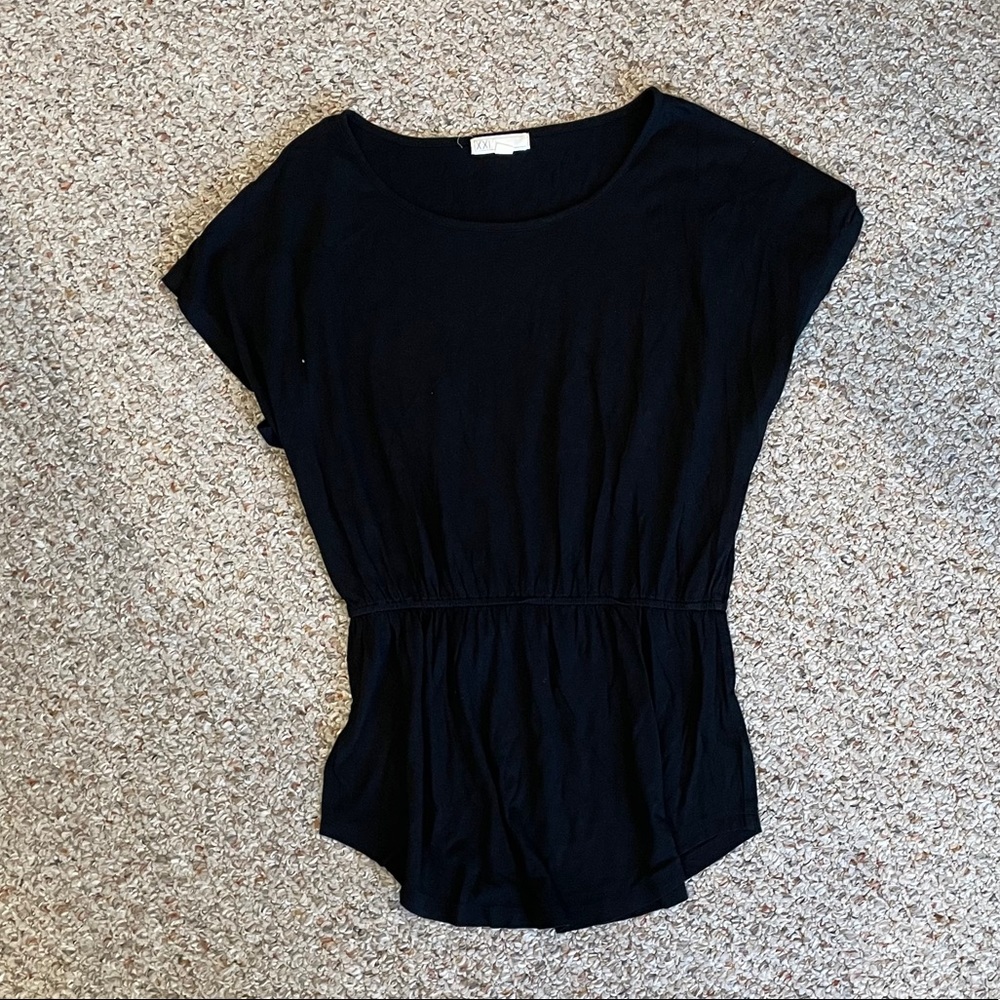 Forever 21 Black Tunic Top with Cinched Waist